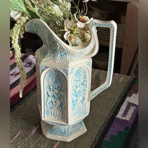 Vintage Pitcher Stations of the Cross Catholic FARKAS KY MOLD Cream Colored